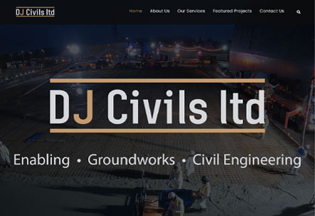 Website, design, dj civils, groundworks, civil engineering, sandwich, kent, uk