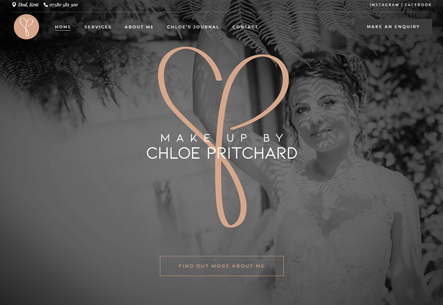 Make up by Chloe pritchard, Make up artist, website design, deal, kent, uk